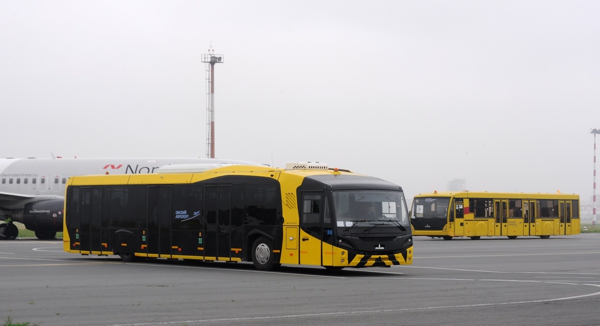 Перронные автобусы МАЗ двух поколений