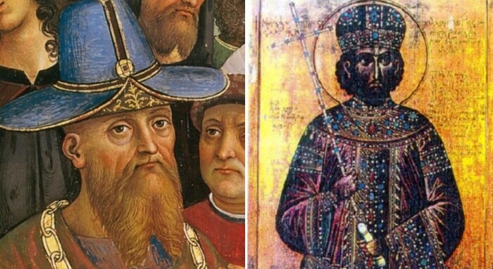 Слева - отец Софьи, Фома Палеолог, справа - ее дядя, последний византийский император Константин XI.