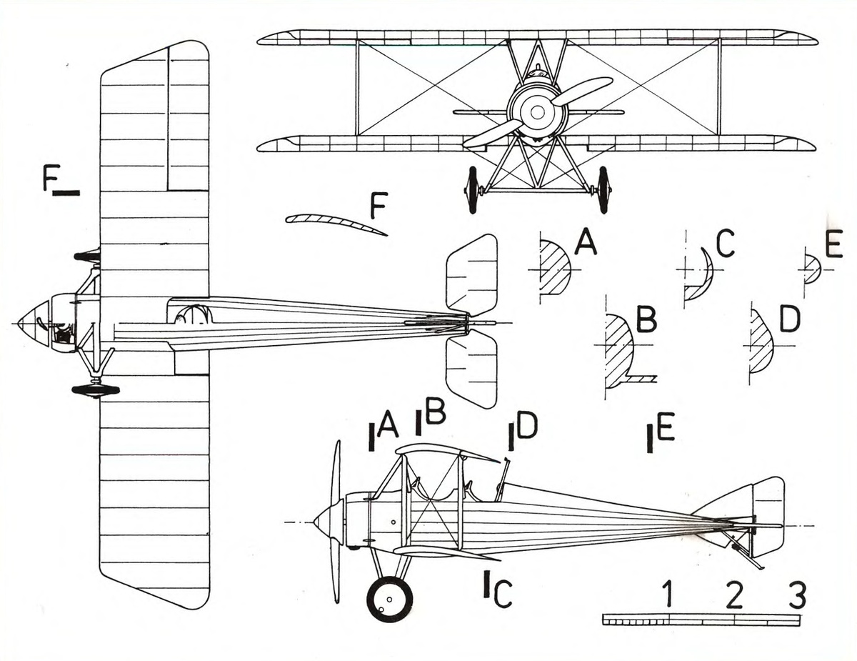 схема самолета-разведчика Morane-Saulnier BB