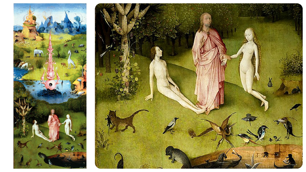 Иероним Босх. Левая створка, фрагмент