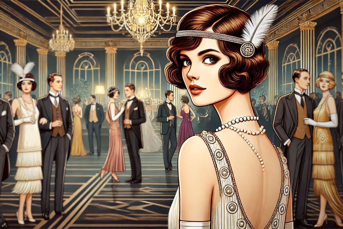 Вечеринка в стиле Гэтсби — это роскошь, блеск и гламур, помноженные на 10. Источник: нейросеть📷
