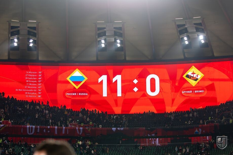 Счёт в матче Россия - Бруней. Источник: издание Чемпионат