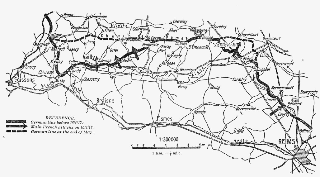 Результаты французского продвижения к маю 1917 г.