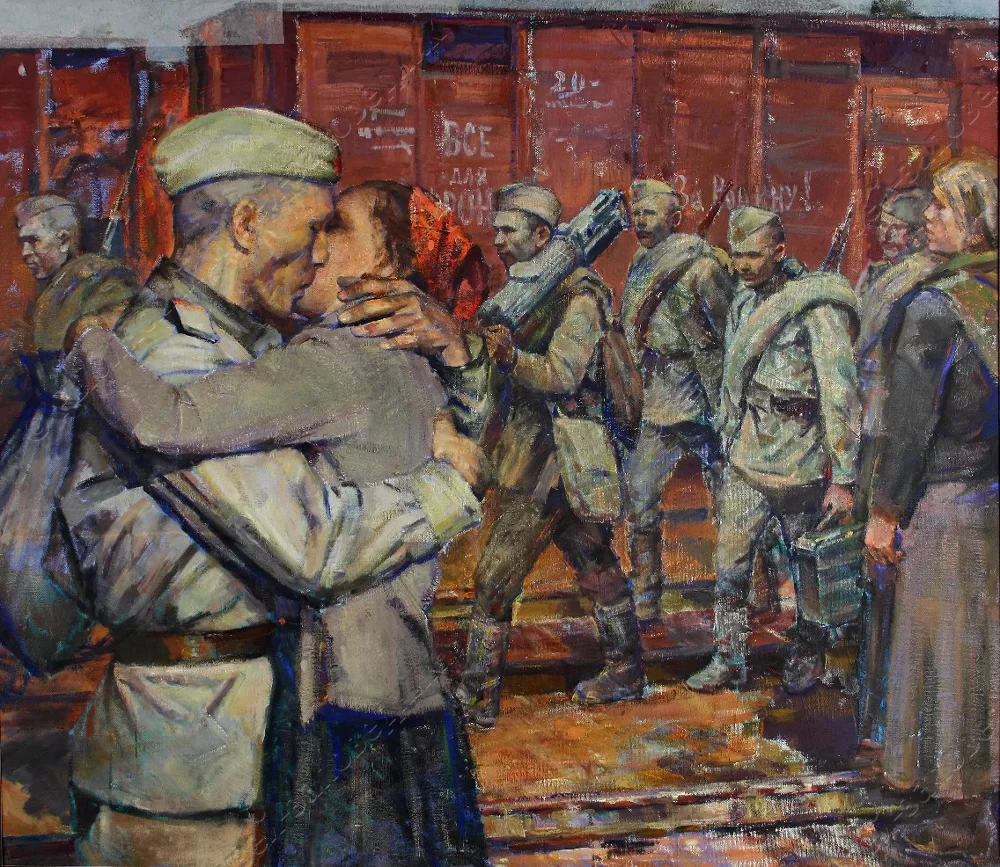 Картина «На фронт», созданная К.М. Антоновым в 60-е годы