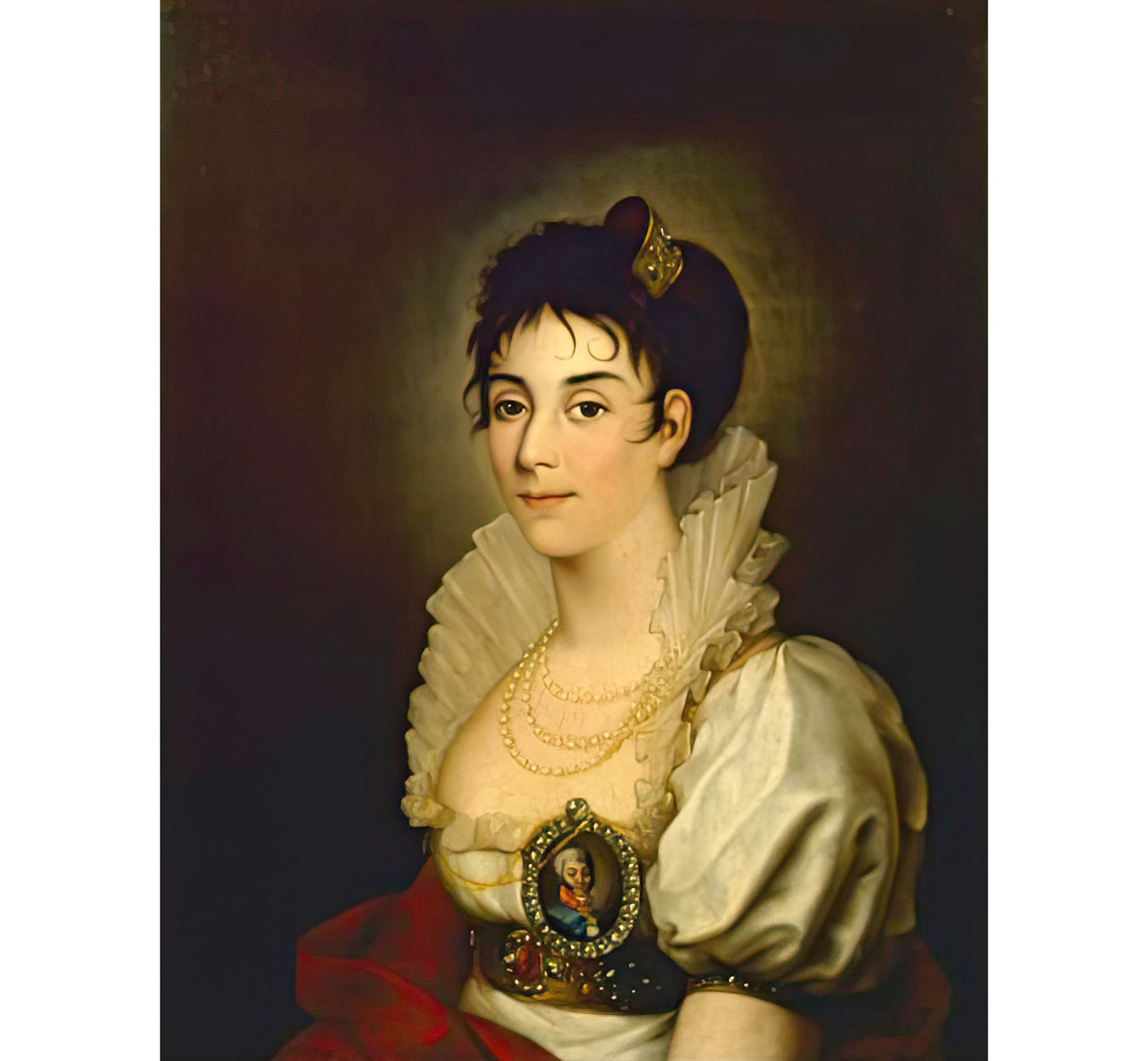 Аргунов Николай Иванович, «Портрет графини Прасковьи Ивановны Шереметевой, урождённой Ковалёвой, по сцене Жемчуговой», 1805 – 1807 гг. Государственный исторический музей. Источник: https://catalog.shm.ru/