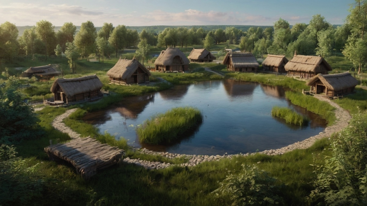 Так могло выглядеть поселение древних славян (нейросеть)