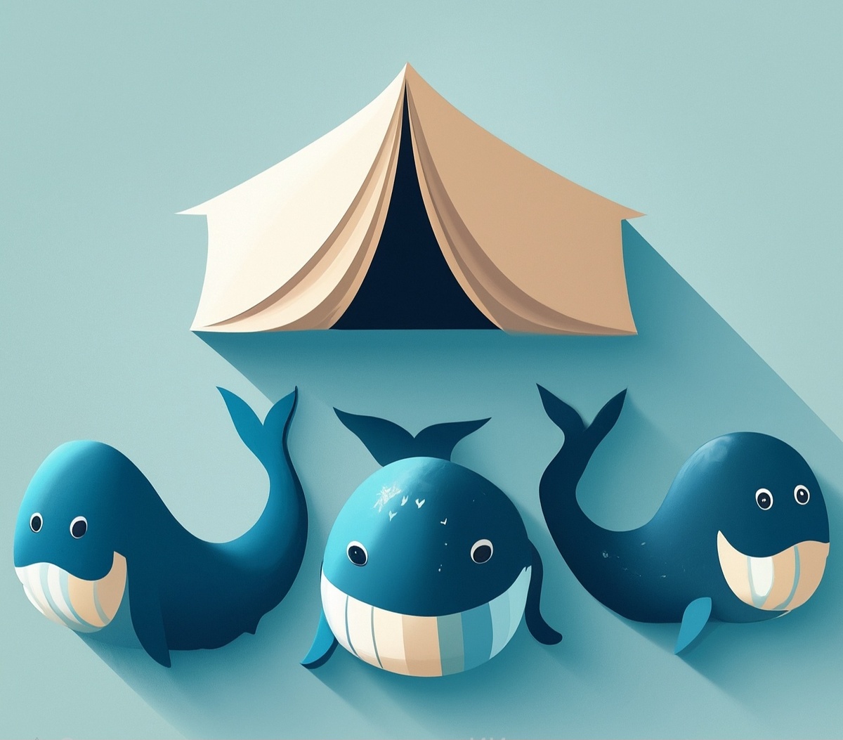 Три кита и палатка