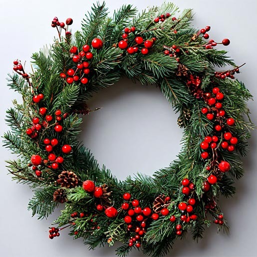 Новогодний венок с ягодами падуба от AzaliaNow Катя Невская  📷
