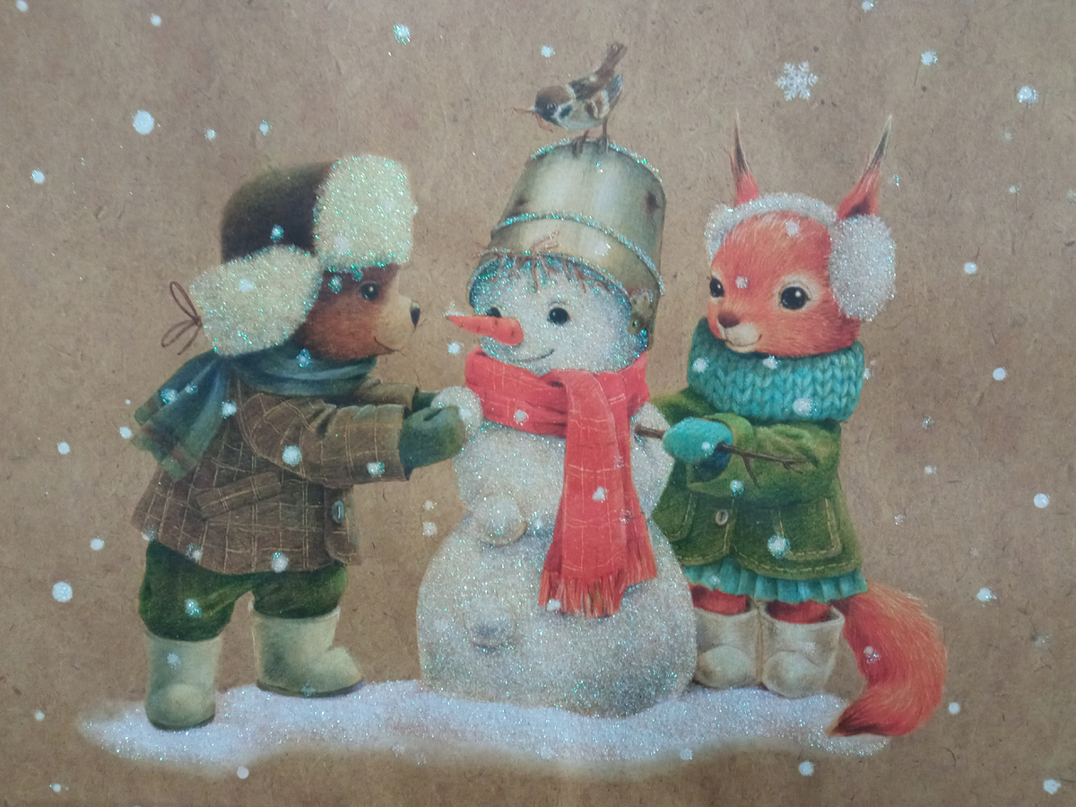 Понравилась картинка на подарочном пакете в магазине.