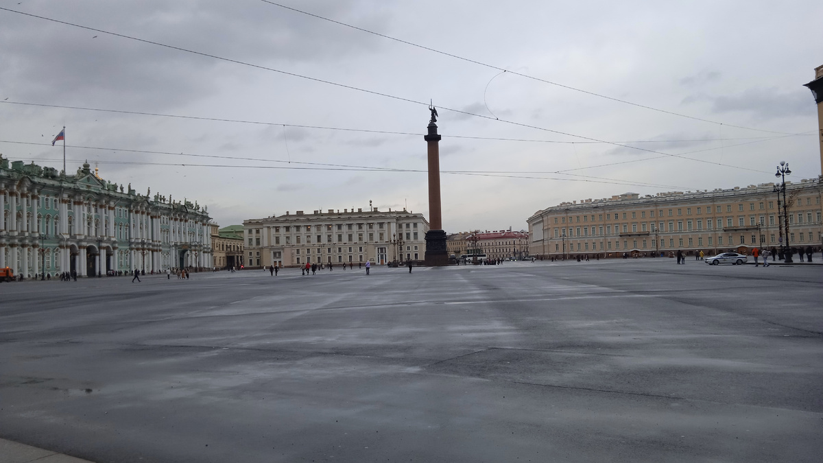 Дворцовая лощадь в хмурый ноябрьский день