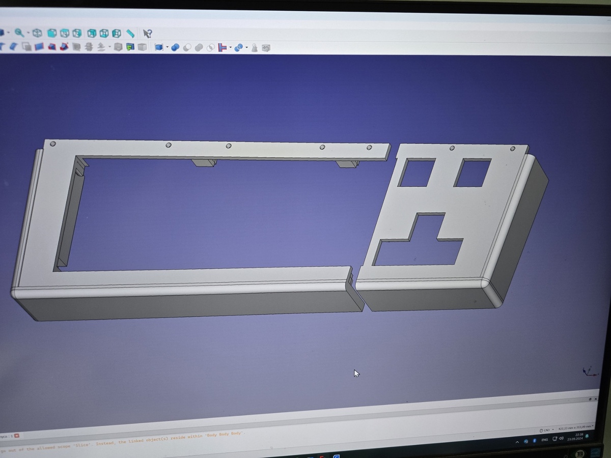 Модель корпуса клавиатуры. Вид сверху.