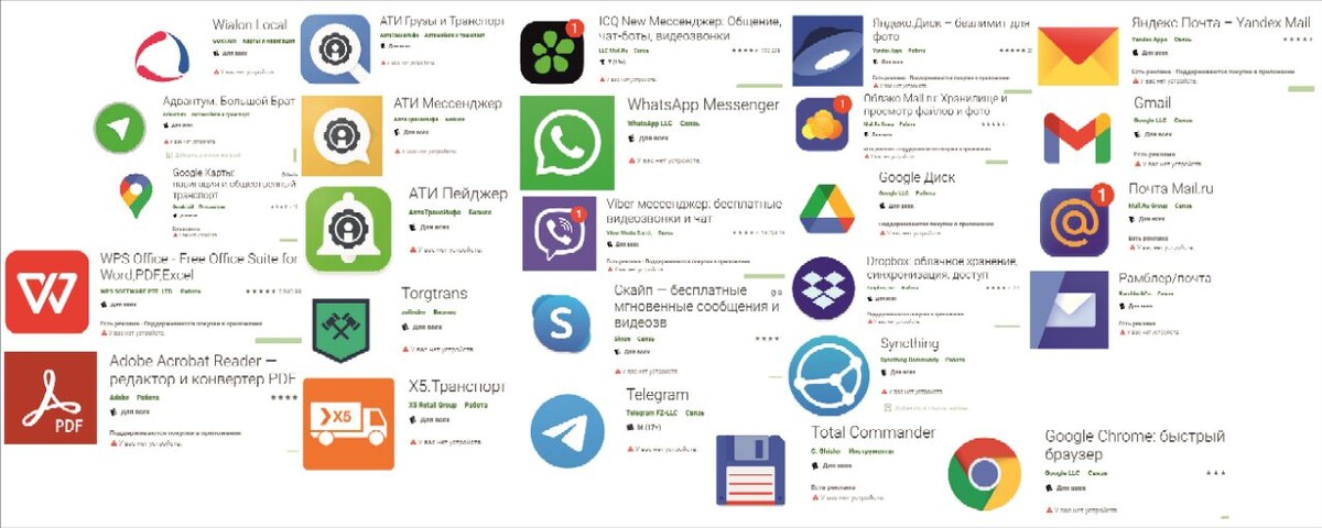                                                              Логотипы/ярлвки приложений для наглядности