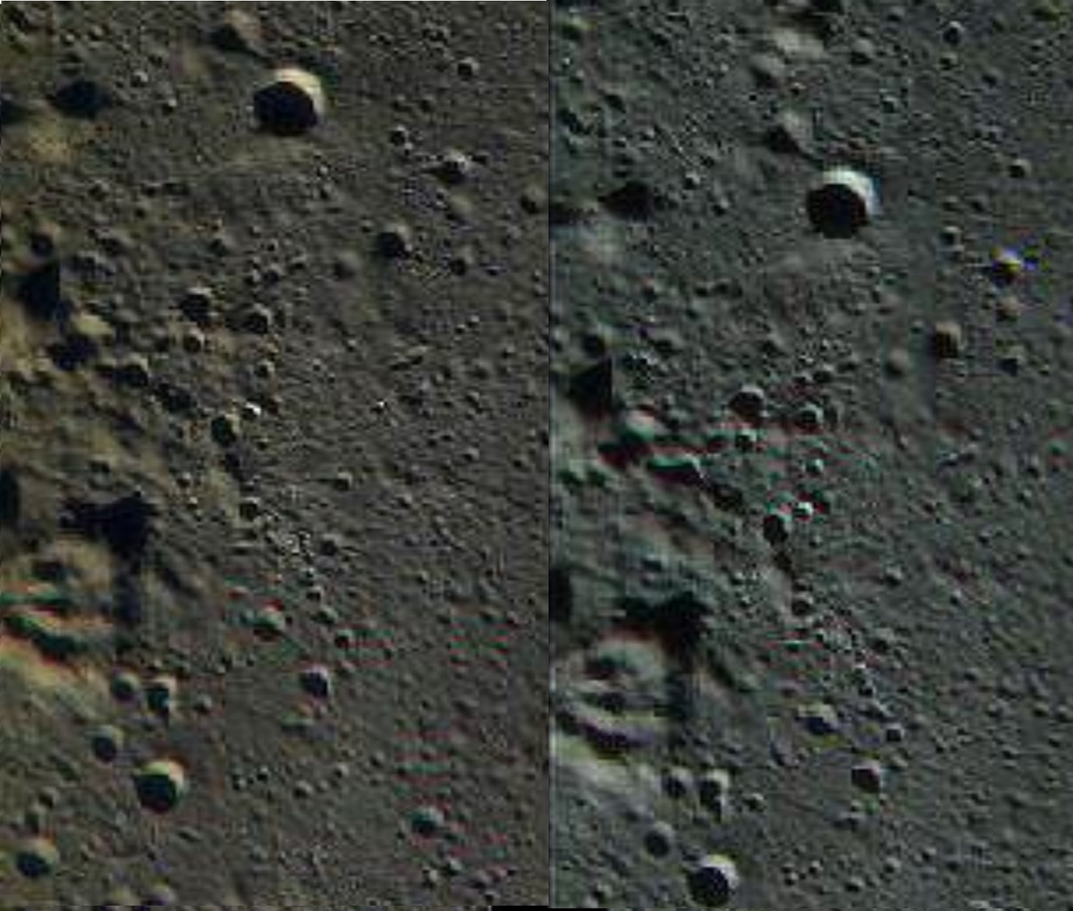 Коллаж из двух снимков сделанных Чандраян-1. (Фото: sun6-23.userapi.com).