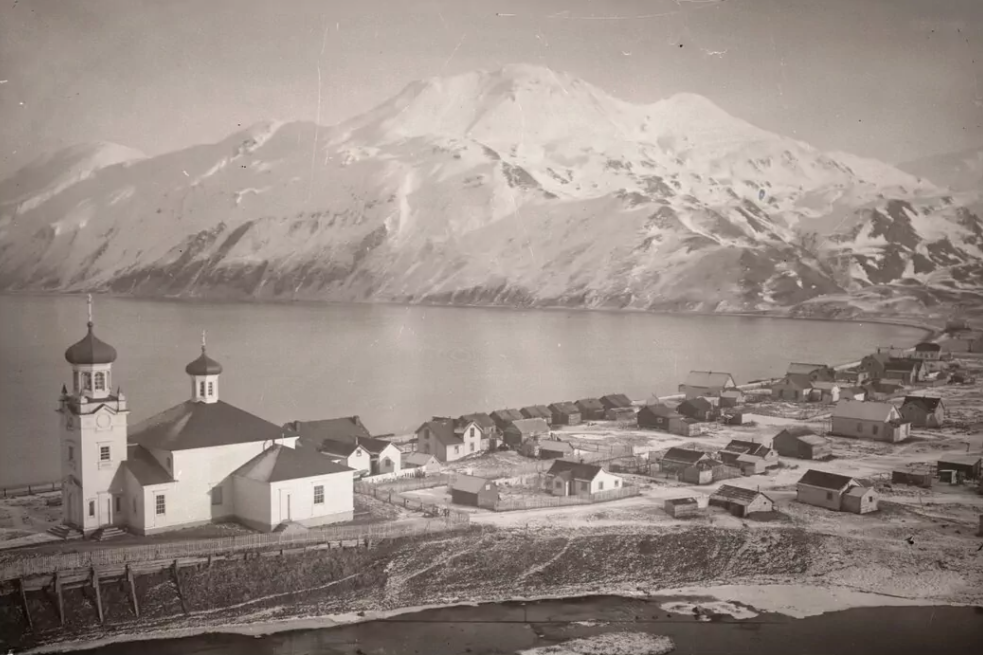 Православная церковь Вознесения Господня в Уналашке. Аляска, США, 1909 год. Источник: https://pastvu.com/p/1603922