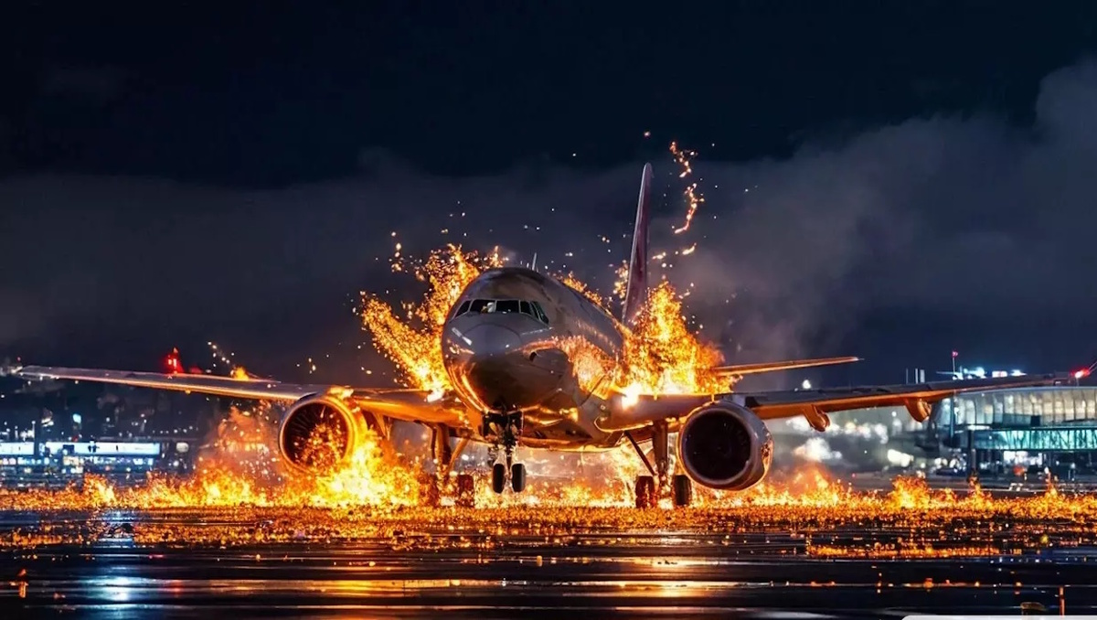Самолёт ростовской авиакомпании «Азимут» загорелся при посадке в Турции. Фото: rostovgazeta.ru