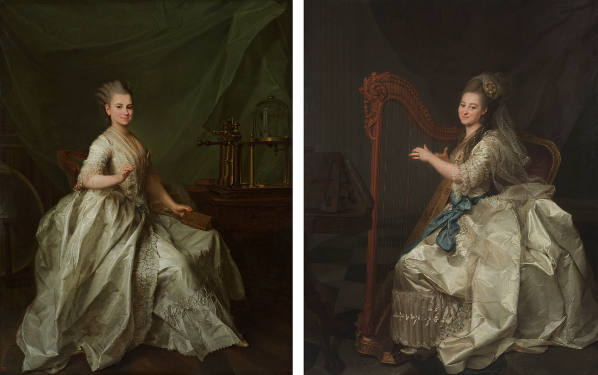 Слева: Левицкий Д. Г. Портрет Е. И. Молчановой. 1776. ГРМ. Справа: Левицкий Д. Г. Портрет Г. И. Алымовой. 1776. Оба: ГРМ, Санкт-Петербург