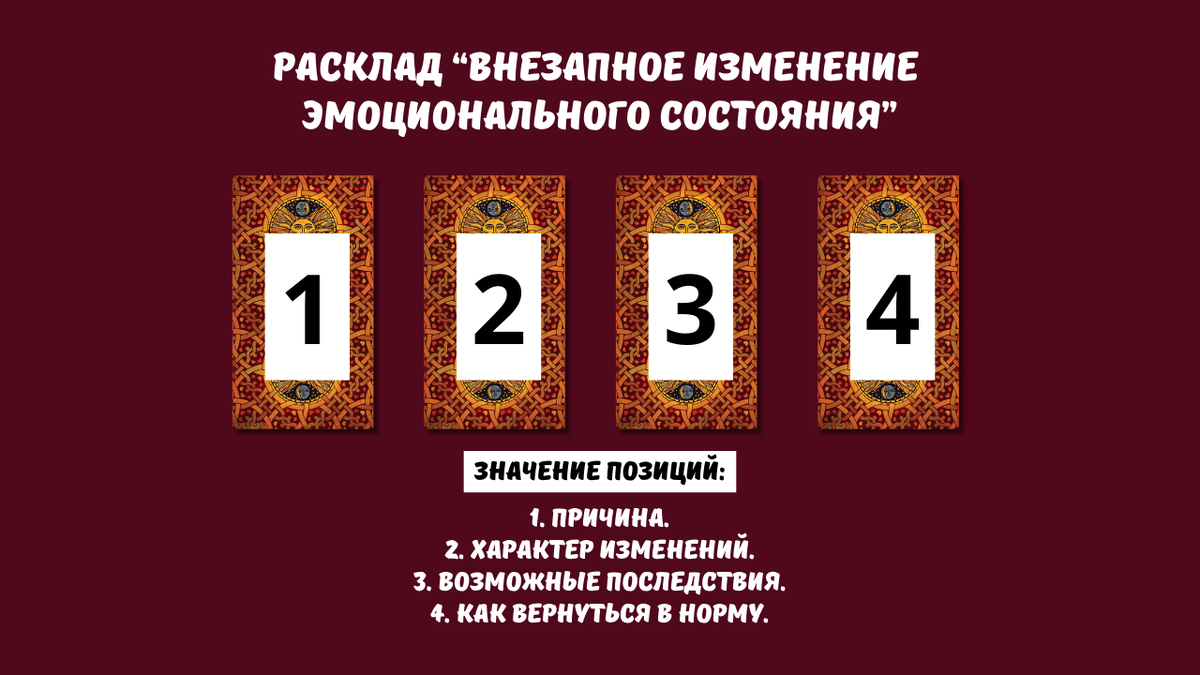 Схема расклада “Внезапное изменение эмоционального состояния”