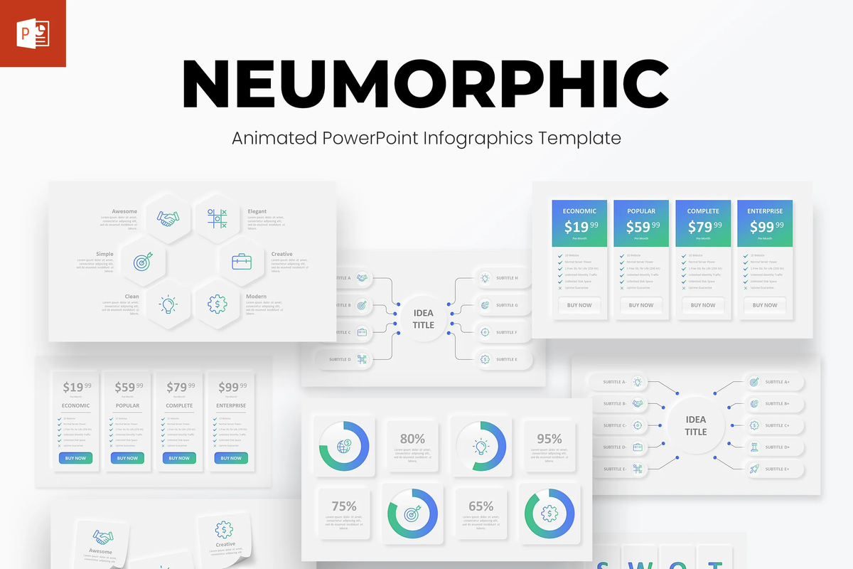 Neumorphic — Шаблон PowerPoint