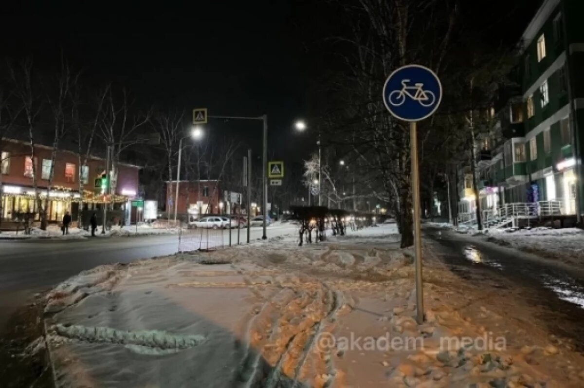    На заваленные снегом велодорожки в Новосибирске жалуются курьеры