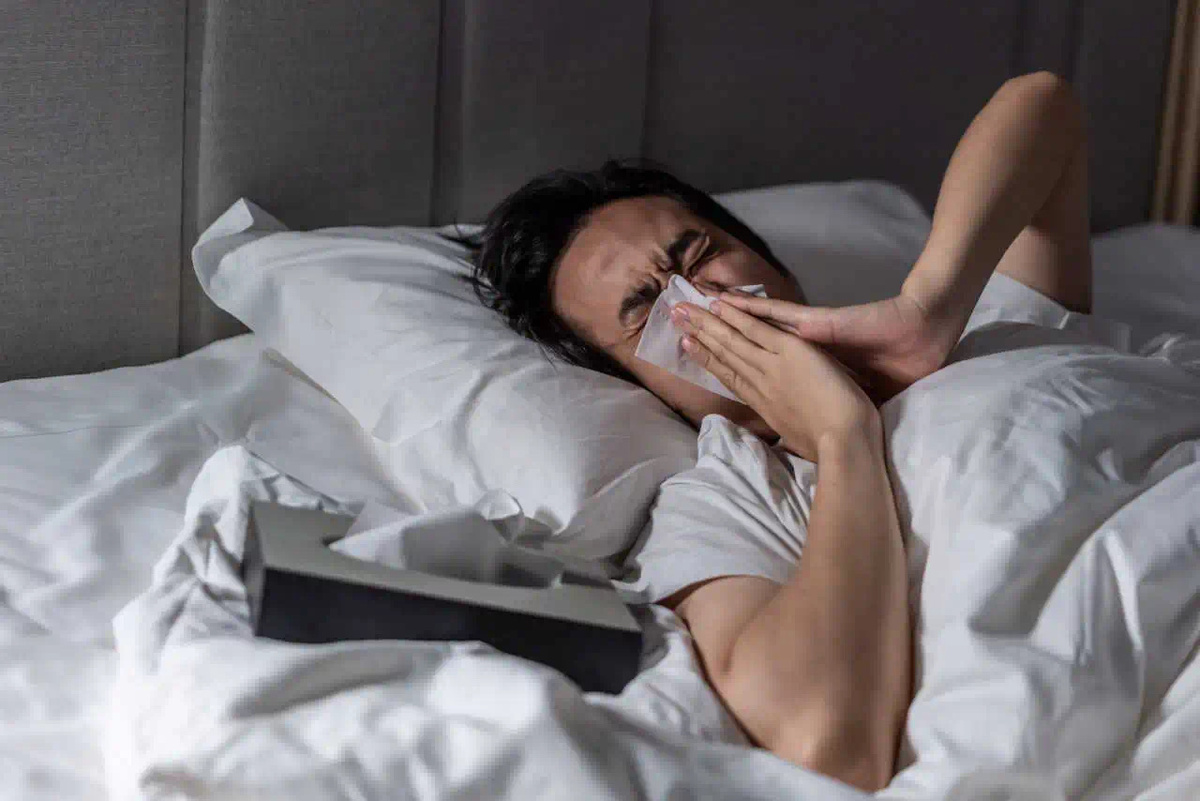 Ощущение сильного дискомфорта во время сна из-за простуды.