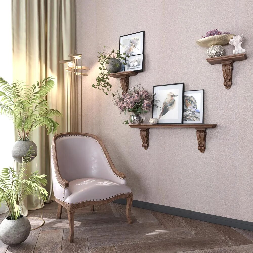 Резная полка ПКР-012-1  в интерьере