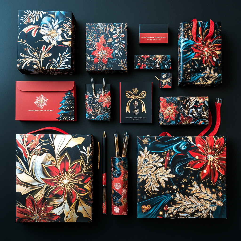 Новогодние пакеты, ручки, открытки, календари, коробки для бизнеса под Новый Год