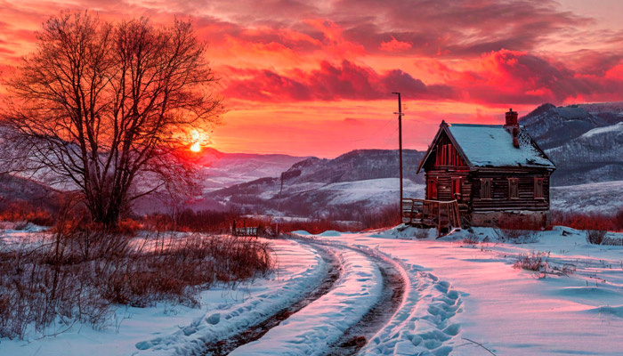 По приметам, если утром 28 ноября солнце красное, будет метель. Фото: shedevrum.ai