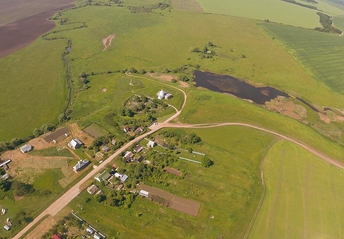 Глебово-городище с высоты птичьего полета
