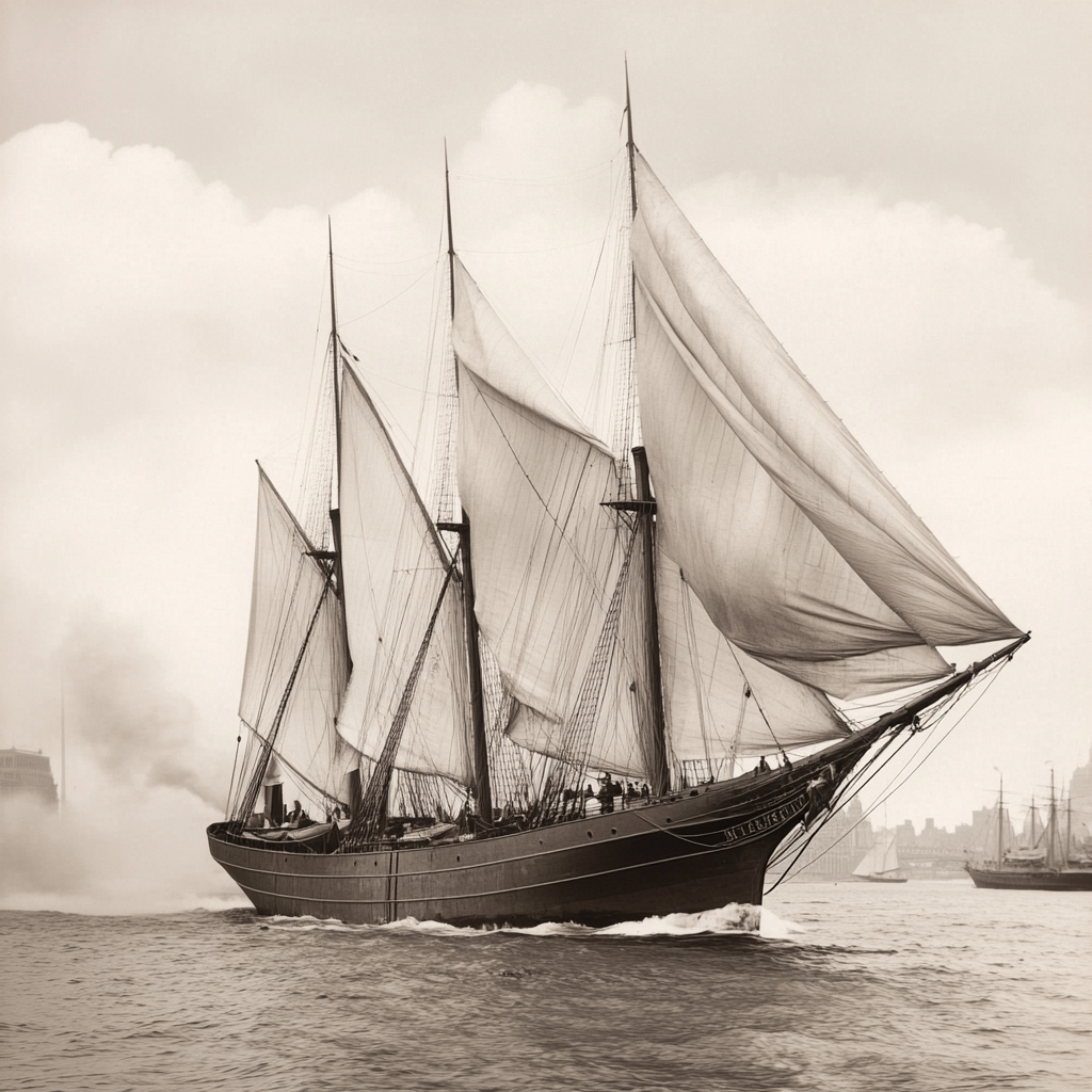 "Мэри Селест" покидает Нью-Йорк 5 ноября 1872 (реконструкция)