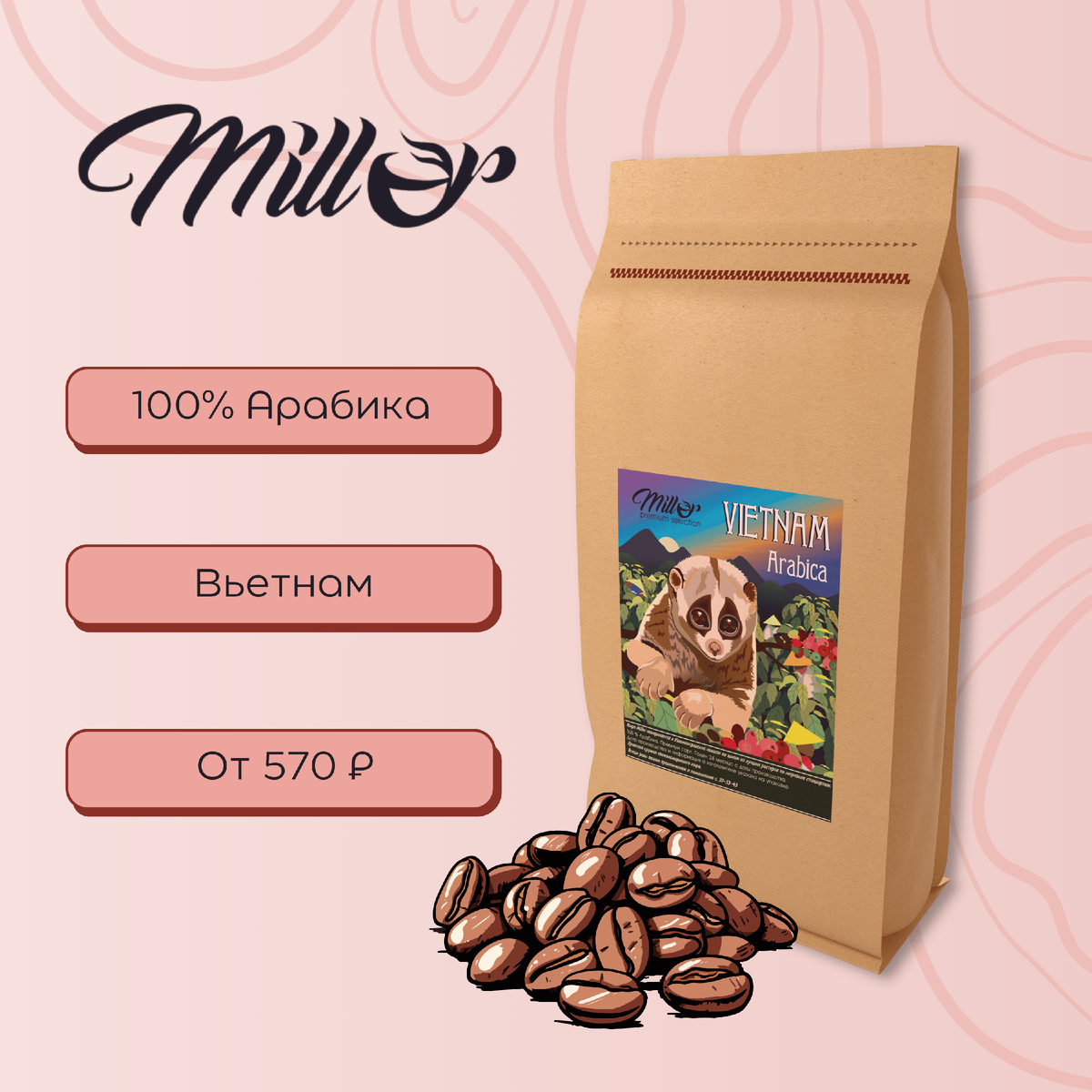 Vietnam Arabica scr 18 - классика в мире зернового кофе от Millor.