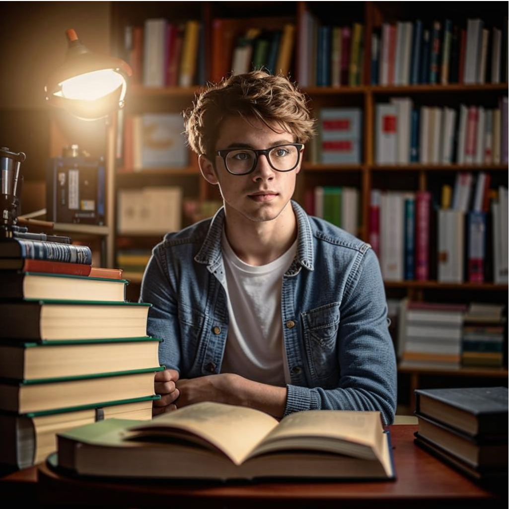 Студент. Иллюстрация сгенерирована нейросетью
