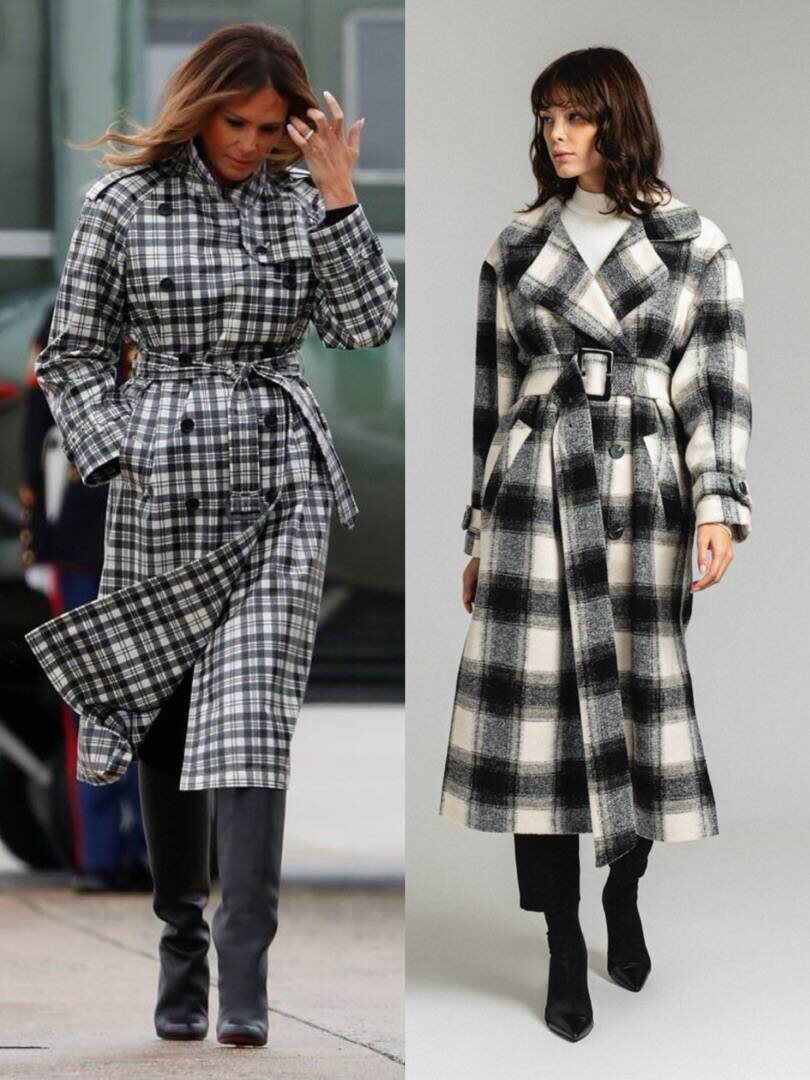 Пальто DreamWhite в черно-белую клетку