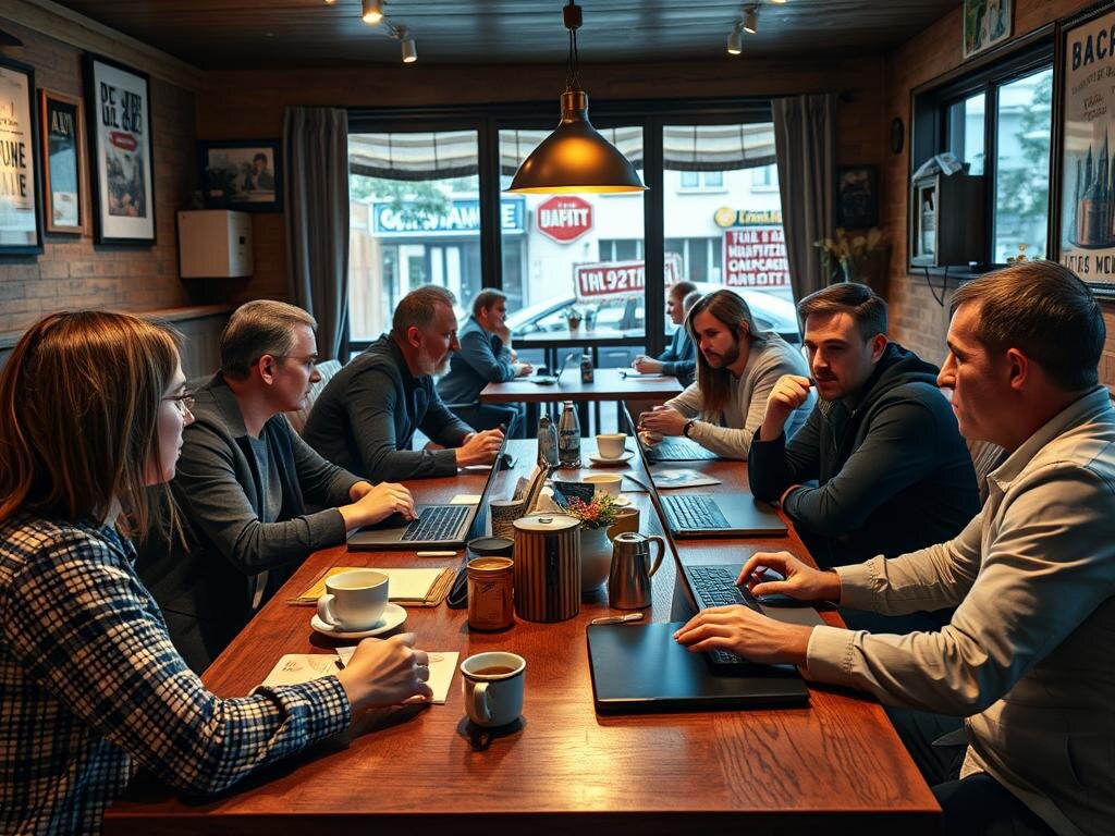    Успех в команде за чашкой кофе