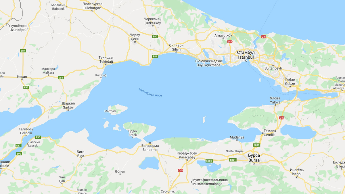 Карта мраморного моря