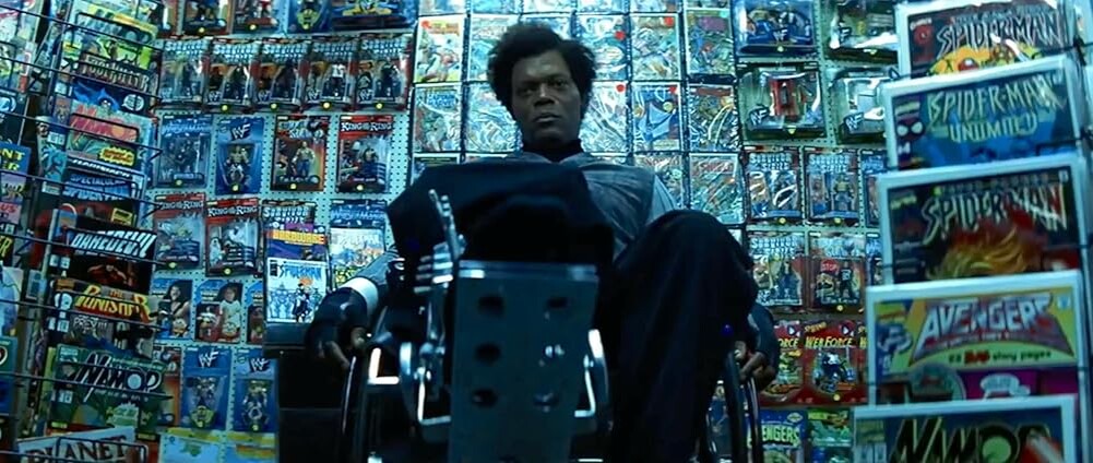 Кадр из фильма «Unbreakable». Режиссер: М. Найт Шьямалан. Производство: Barry Mendel Productions, Blinding Edge Pictures, Limited Edition Productions Inc., Touchstone Pictures. Прокат: Каскад фильм