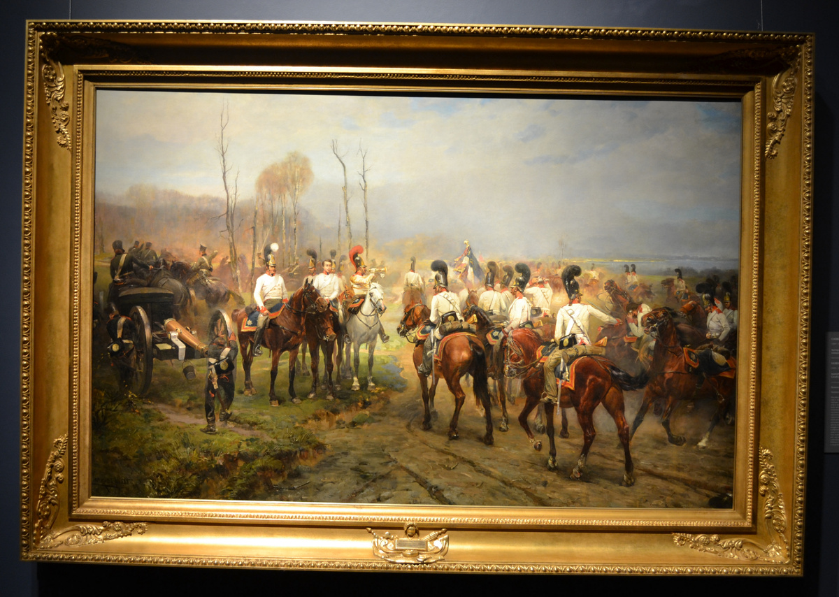 Николай Семенович Самокиш. Аустерлиц. Возвращение лейб - гвардии Конного полка после атаки, 1885 г. Частная коллекция. Фото автора 