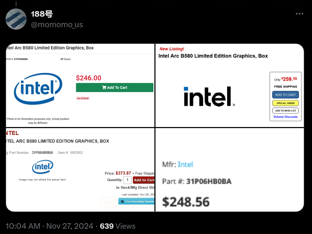 Intel arc b580 12g Intel arc b580 12g