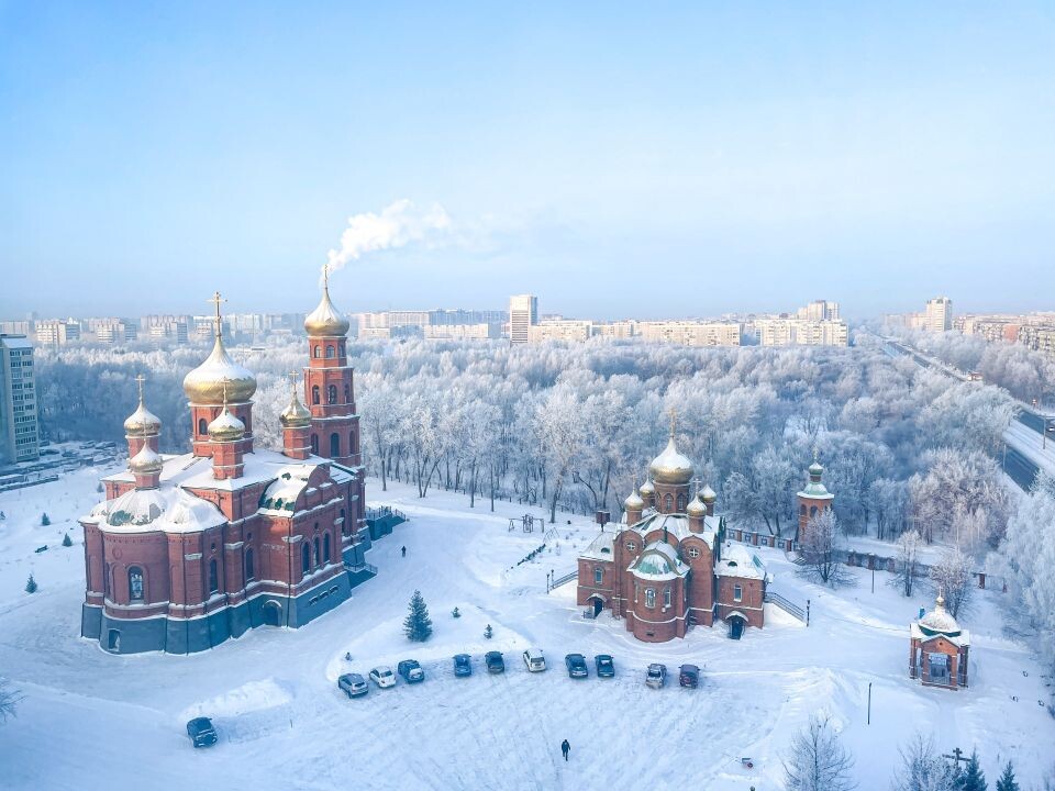    Зима в Барнауле, изморозь на деревьях. Источник: Виталий Барабаш