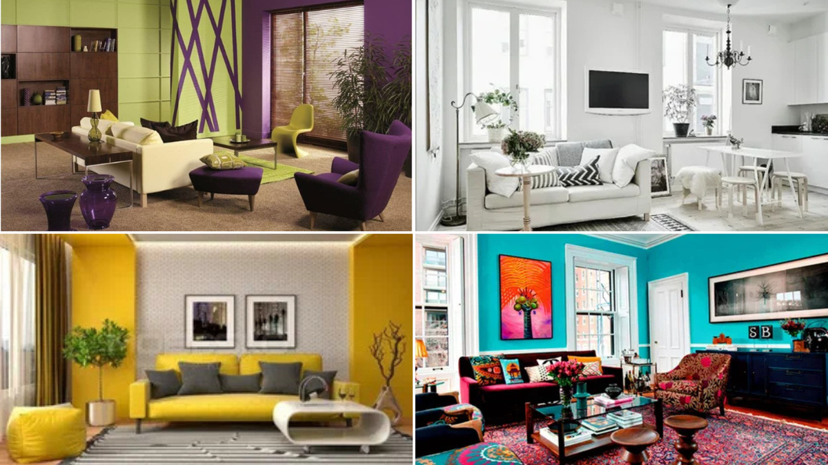 примеры интерьеров разных цветов