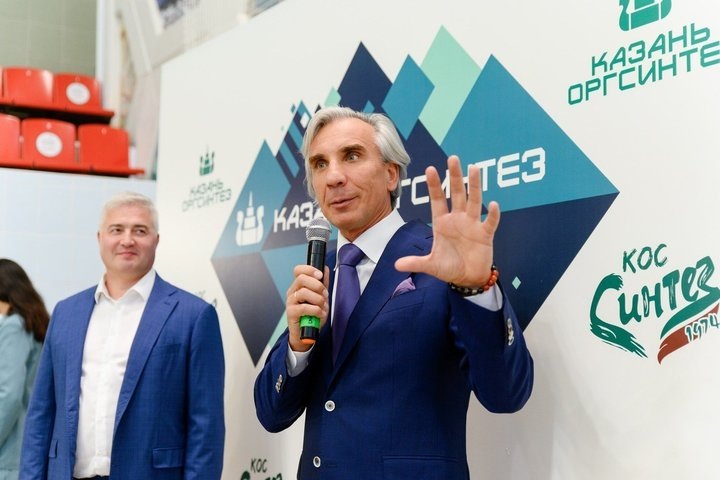 «КОС-Синтез» перед началом матча . Фото: Аделя Гайнуллина