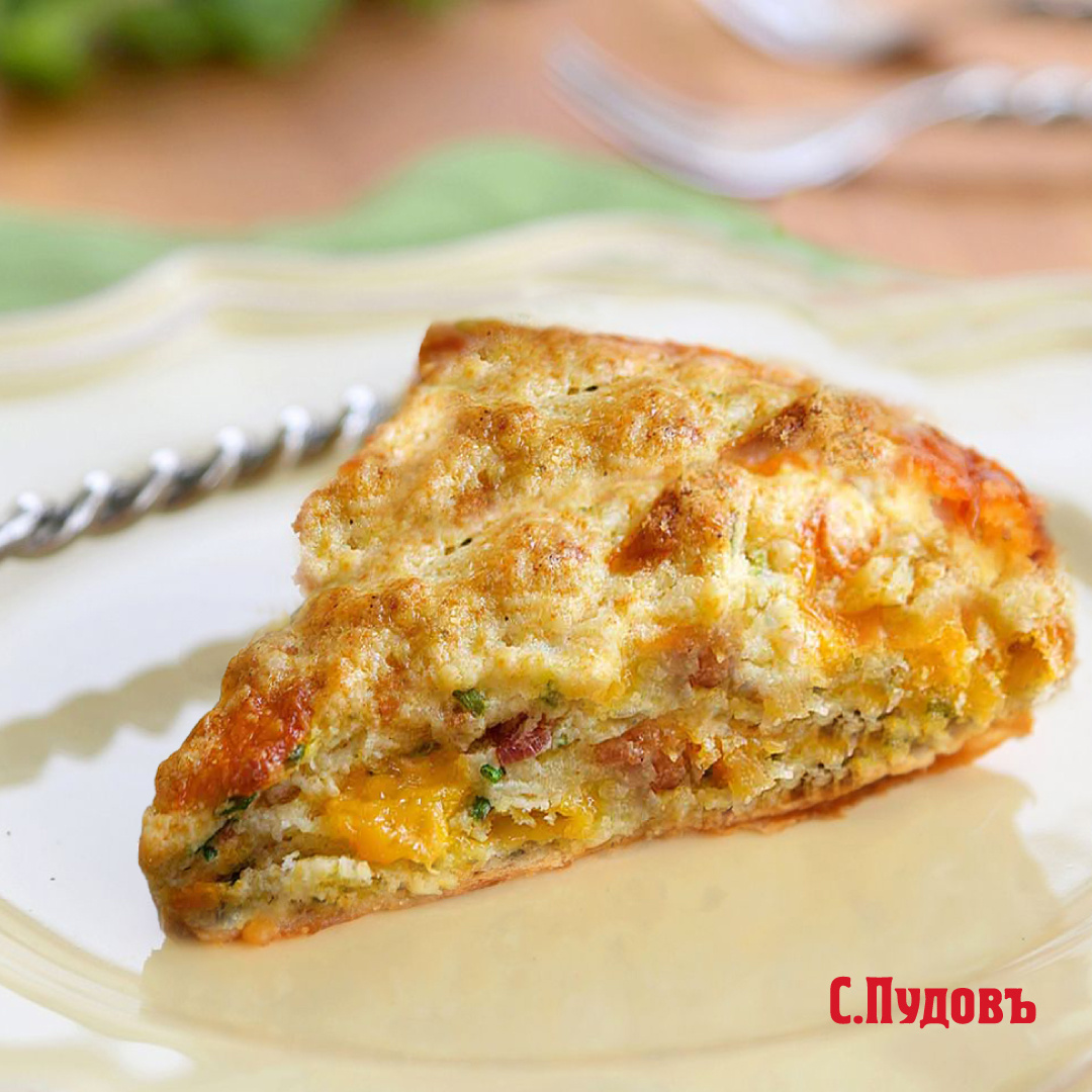 Сконы с сыром, беконом и зеленым луком