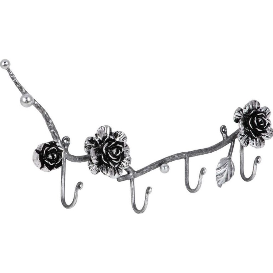 Вешалка с жемчугом серебристая "Роза Прованса"