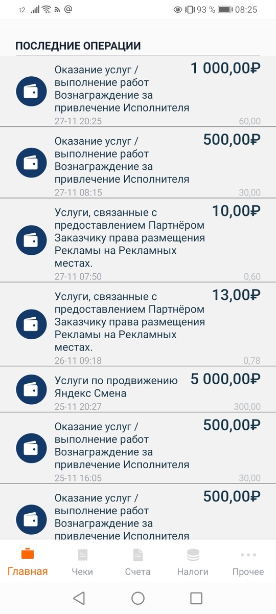 Официальные доходы за пару дней