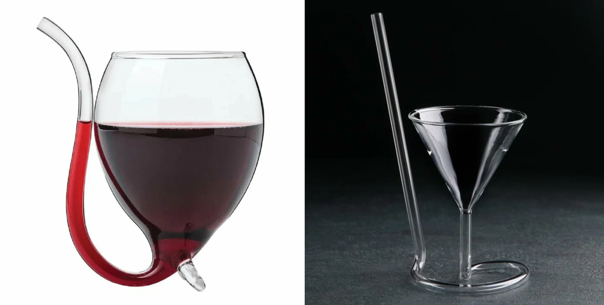 Бокал с трубочкой