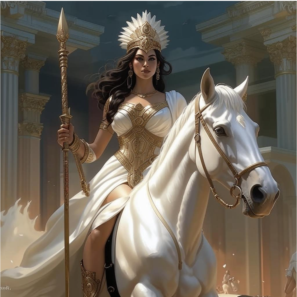 Вот так нейросеть Кандинский изобразила Таис Афинскую