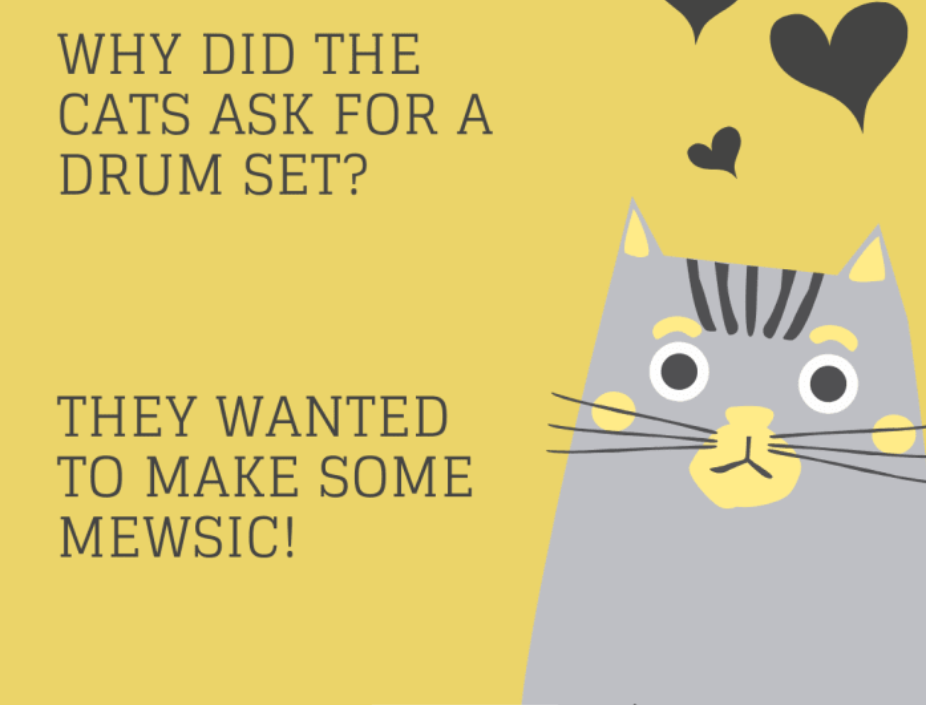 Зачем коты попросили барабанную установку? Они хотели поМЯУзыцировать. 