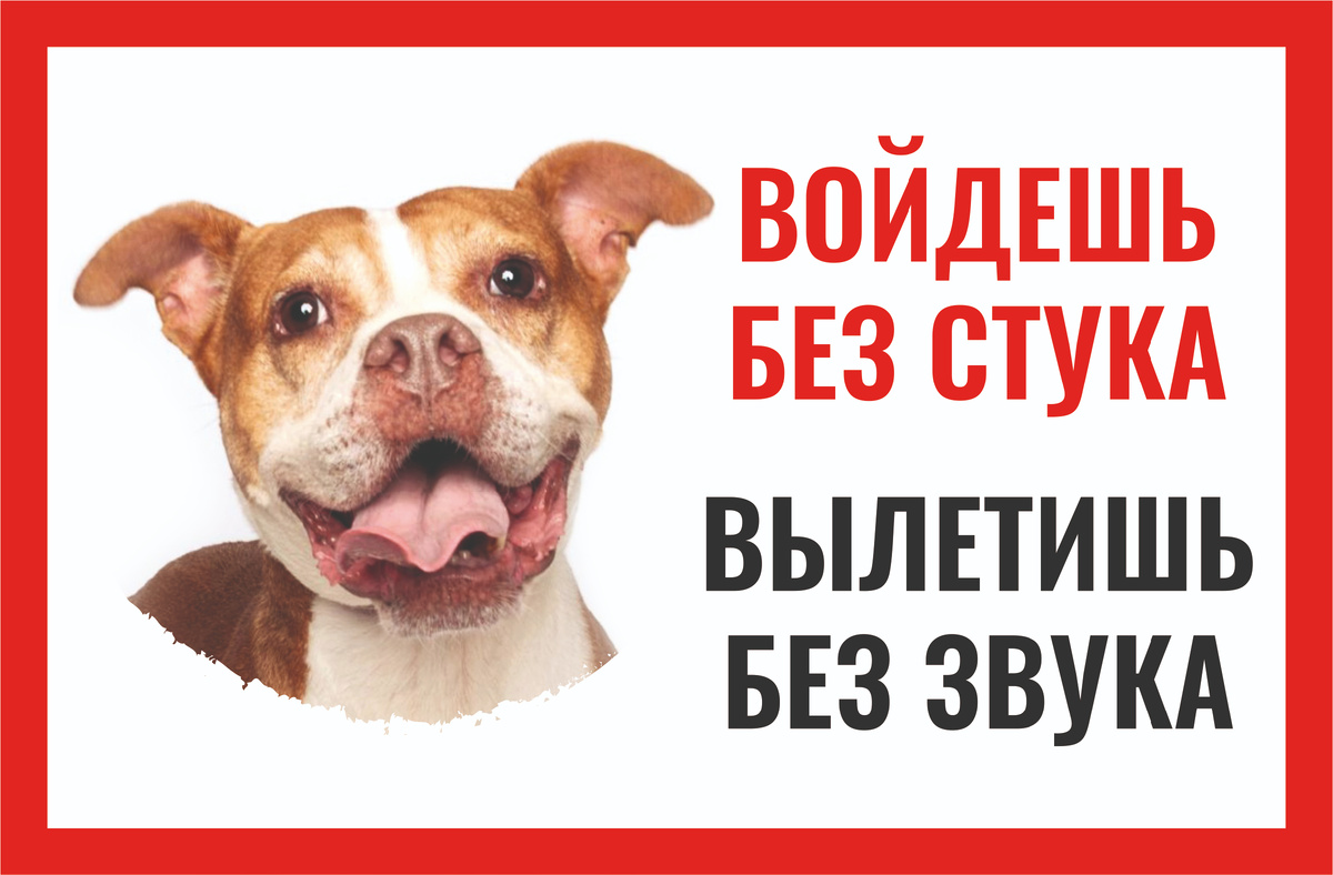 Табличка "Злая собака" на забор