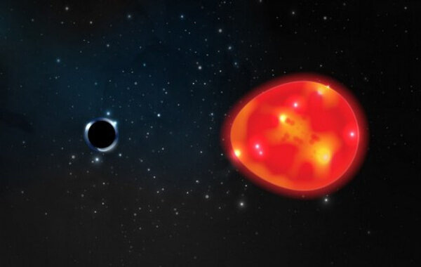 Чёрная дыра Единорог и красный гигант