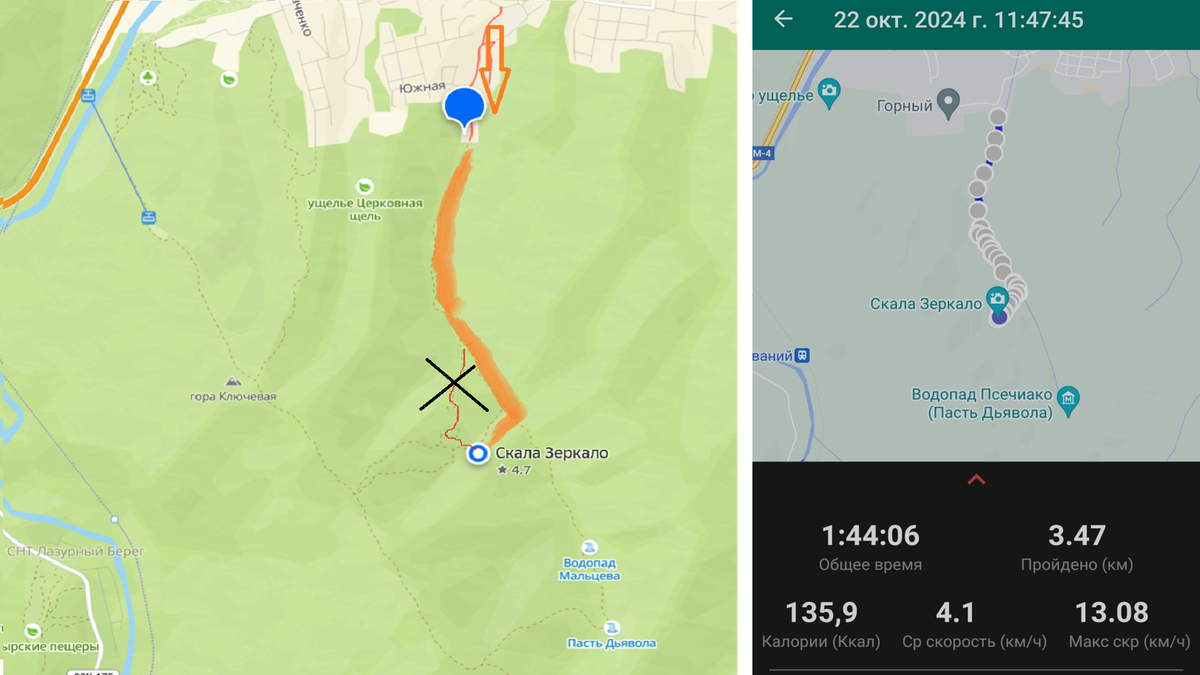 выбираем тропу левее по ходу движения.