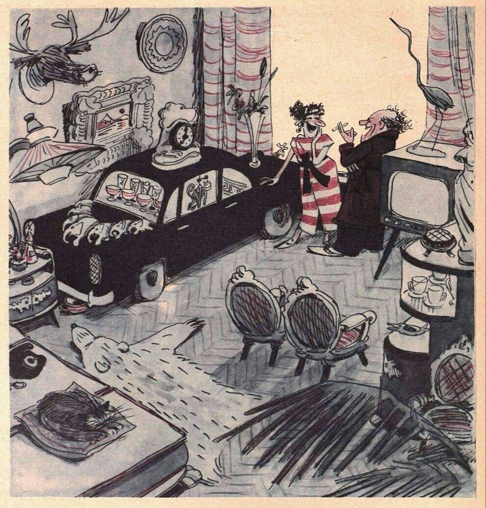 художник А. Цветков, карикатура из журнала "Крокодил" 1985 года